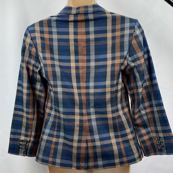 THE LIMITED BLUE PLAID BLAZER - Picture 7 of 11